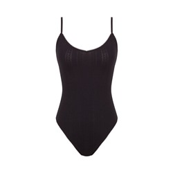 Body triangular algodón negro