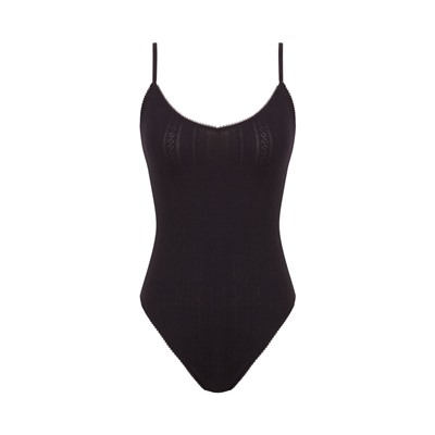 Body triangular algodón negro