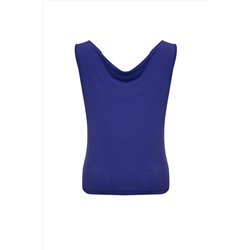 Mor Kayık/Degaje/Madonna Yaka Örme Bluz TBBSS24AF00021