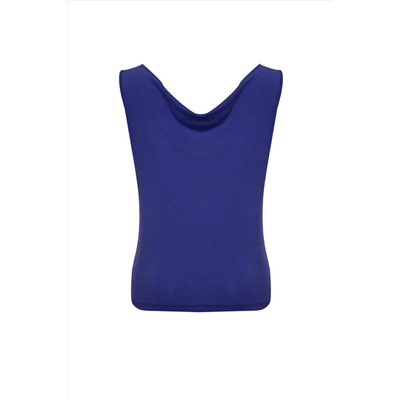 Mor Kayık/Degaje/Madonna Yaka Örme Bluz TBBSS24AF00021