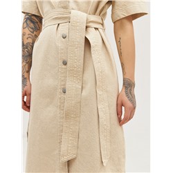 Платье свободного силуэта SUSTINERI со съемным поясом из неокрашенного денима