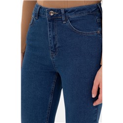 Kadın Mavi Slim Flare Cropped Fit Jean Pantolon