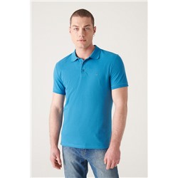 Koyu Mavi %100 Pamuk Serin Tutan Polo Yaka T-Shirt
