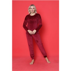 AHENGİM Woman Genç Pijama Takımı Fransız Kadife Amore Baskılı Maça Manşet Mevsimlik W20432250 1-2-10001191