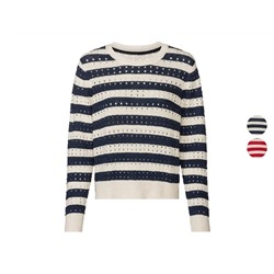 Damen Pullover in Strukturstreifen-Strick