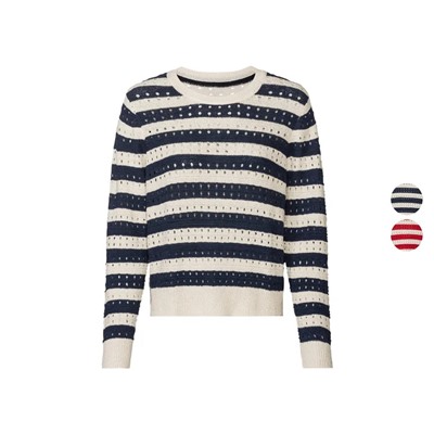 Damen Pullover in Strukturstreifen-Strick