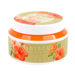 JIGOTT HIBISCUS FLOWER VITAL CREAM Крем для лица с экстрактом гибискуса 100мл