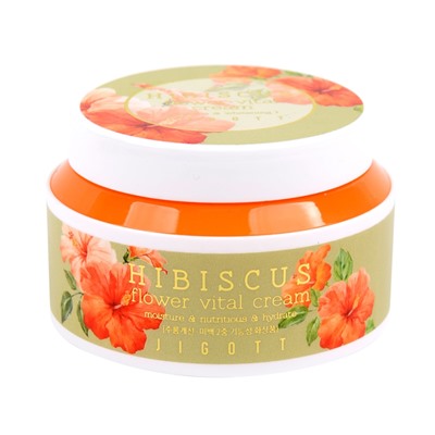 JIGOTT HIBISCUS FLOWER VITAL CREAM Крем для лица с экстрактом гибискуса 100мл