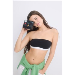 Sujetador bandeau copas extraíbles negro