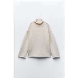 SWEATER WITH ROLLED-UP DETAIL