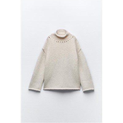 SWEATER WITH ROLLED-UP DETAIL