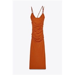 GATHERED DRAPED MAXI DRESS