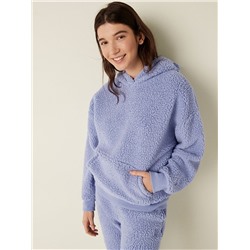 PINK SHERPA PULLOVER SWEATSHIRT