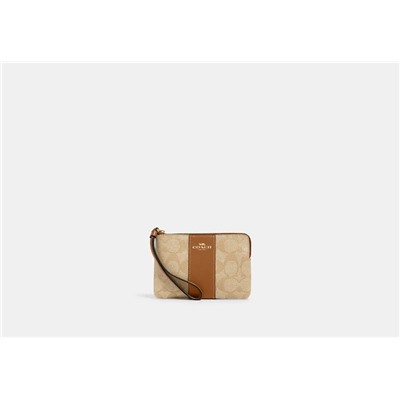 Corner Zip Wristlet In Signature Canvas