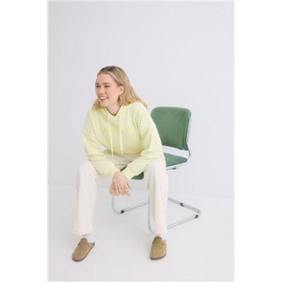 Sudadera capucha felpa algodón amarillo