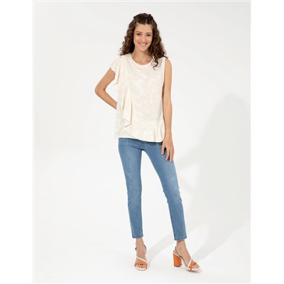 Krem Comfort Fit Örme Bluz