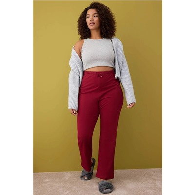 Kırmızı-Çok Renkli 2'li Paket Örme Pijama Altı TBBAW26IA00003