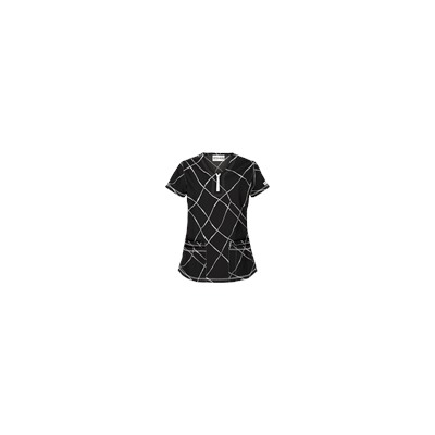 UA Pearls of Wisdom Black Print Scrub Top