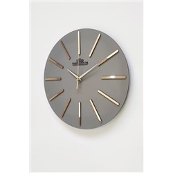 aSSe Tasarım Özel Dekoratif Aynalı Duvar Saati Antrasit & Gold Sessiz Mekanizma 37x37cm YUÇ37x