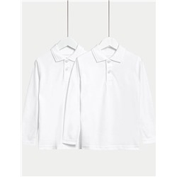 2pk Unisex Pure Cotton School Polo Shirts (2-18 Yrs)