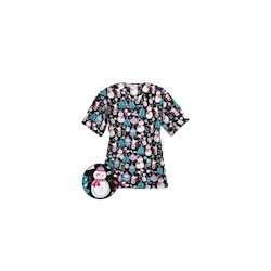 UA Holiday Cheer Black Scrub Top