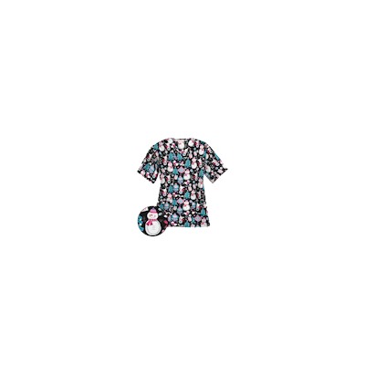 UA Holiday Cheer Black Scrub Top