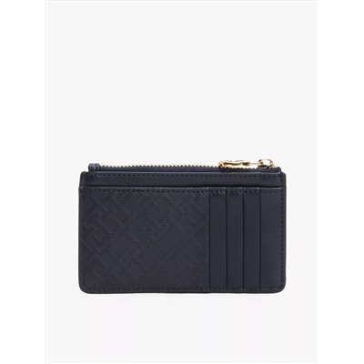 Textured Monogram Zip Cardholder