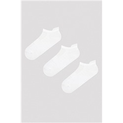 Penti, Back Tab Microfiber Beyaz 3lü Patik Çorap
