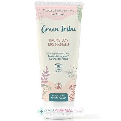 Green Tribu Baume SOS des Mamans - Soin réparateur 3en1 - Vergetures, Fermeté & Nutrition - BIO 125 ml