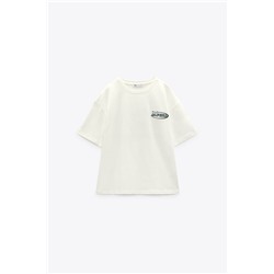 T-SHIRT WITH EMBROIDERED SLOGAN