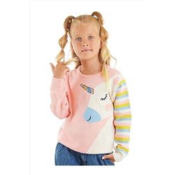 Denokids Unicorn Kız Çocuk Pembe Triko Kazak CFF-23S1-003