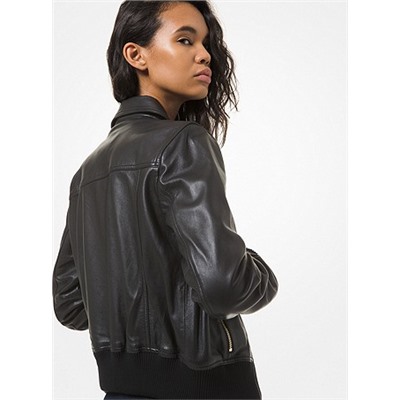 MICHAEL MICHAEL KORS Leather Bomber Jacket