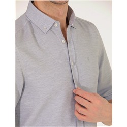 Antrasit Slim Fit Uzun Kollu Gömlek