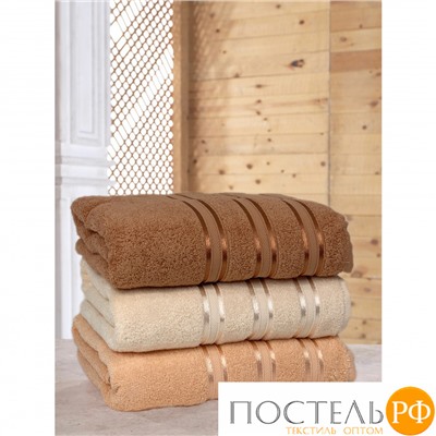 Набор полотенец Карвен Micro Delux 70*140 3шт. махра HS 1011 v1 acik somon/orang/koyu turuncu