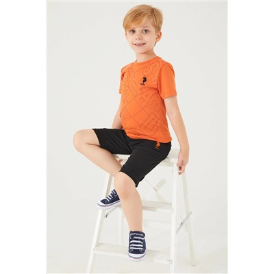Erkek Çocuk Turuncu Pijama Takımı