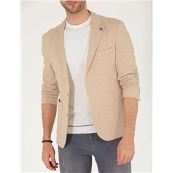 Bej Ekstra Slim Fit Blazer Ceket