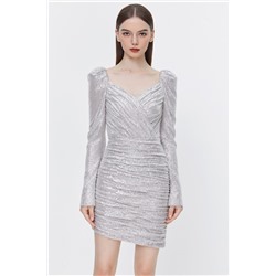 Vestido recto Plateado