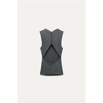 RIBBED OPEN-BACK TOP