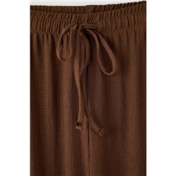 Yüksek Bel Geniş Paça Bürümcük Örme Büyük Beden Pantolon TBBAW26AR00011
