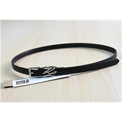 Изысканный узкий ремень из коровьей кожи KARL LAGERFEL*D ОРИГИНАЛ!