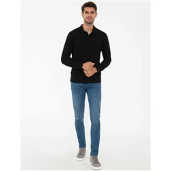 Siyah Slim Fit Basic Sweatshirt