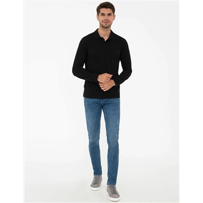 Siyah Slim Fit Basic Sweatshirt