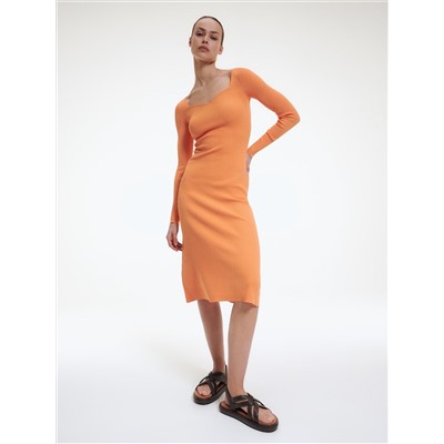 Strickkleid mit Gestreifter Struktur