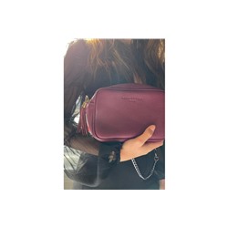 Bandolera de piel Gaby Burdeos