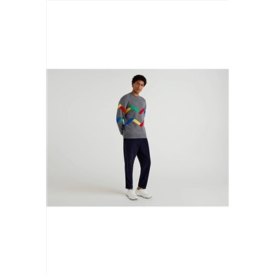 United Colors of Benetton Çizgili Jcc Tasarım Kazak 122A103MK1033-507