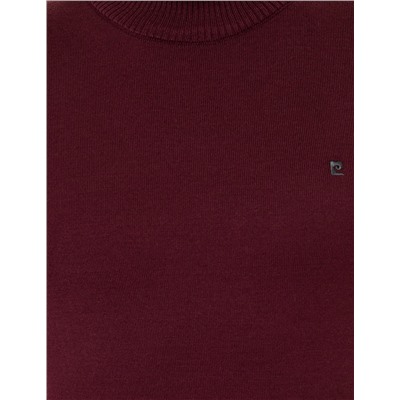 Bordo Slim Fit Yarım Balıkçı Basic Triko Kazak