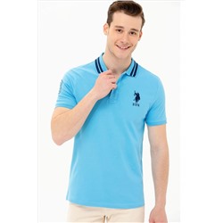 Erkek Turkuaz Basic Polo Yaka Tişört