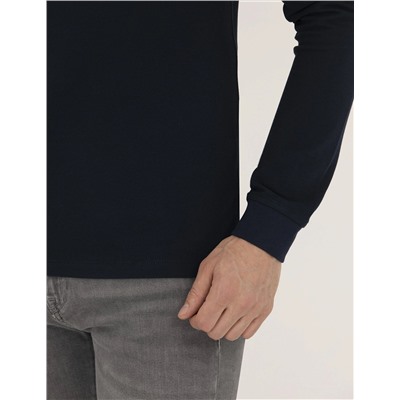 Lacivert Slim Fit Basic Sweatshirt