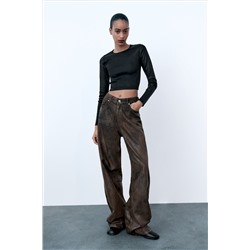 TRF LOOSE-FIT MID-RISE FOIL JEANS