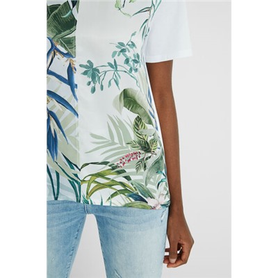 Camiseta bimateria tropical